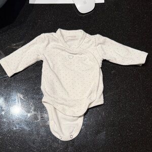 Mayoral Cream Baby Bodysuit with Dotted Pattern Newborn 0-1m